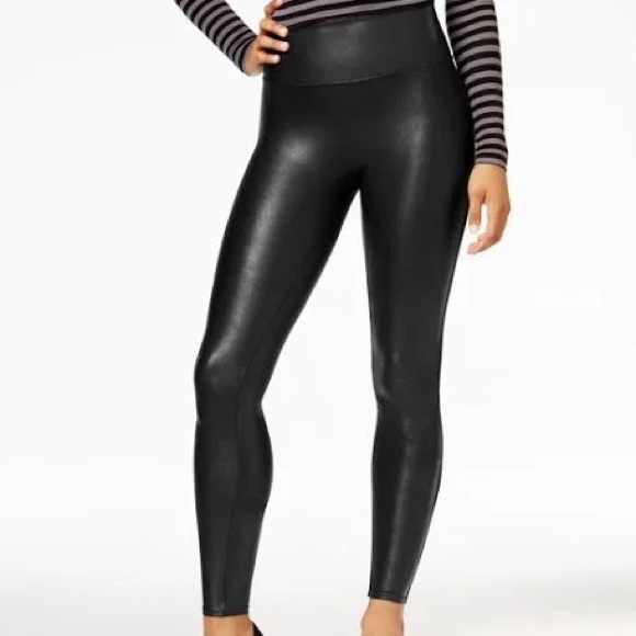 SPANX Pants - SPANX FAUX LEATHER LEGGINGS SIZE XL STYLISH CHIC MODERN MINIMALIST CONTEMPORARY